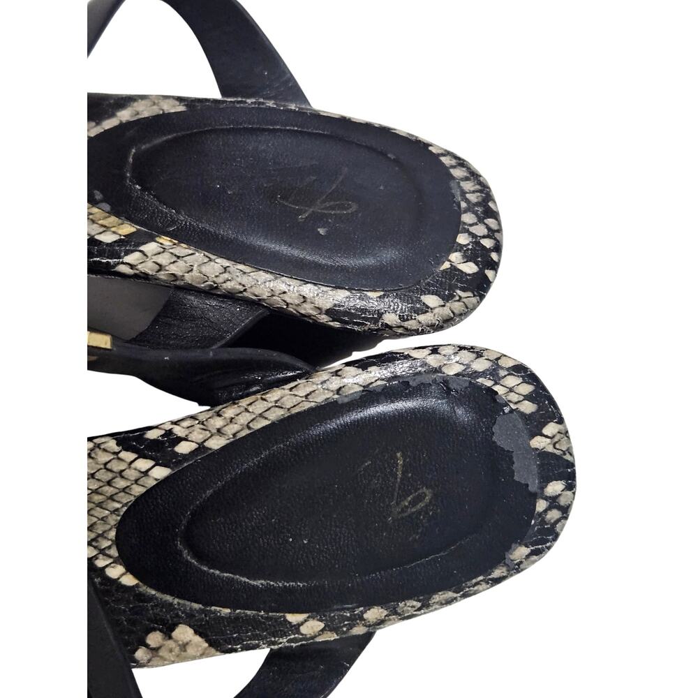 Thalia Sodi Black Marlina Srappy Sandals Snakeskin Gold-tone Hardware Size 7M - Picture 9 of 9